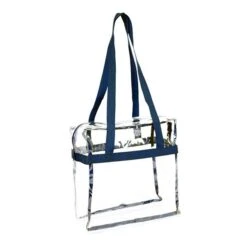 12 X 12 X 6 Inch Clear Zipper Tote With Handles (Q976422) 17 12 X 12 X 6 Inch Clear Zipper Tote With Handles (Q976422) -Qualityimprint Shop Q976422 Navy Blue Tote Bags with logo 2