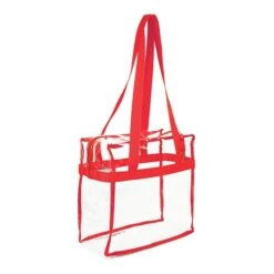 12 X 12 X 6 Inch Clear Zipper Tote With Handles (Q976422) 20 12 X 12 X 6 Inch Clear Zipper Tote With Handles (Q976422) -Qualityimprint Shop Q976422 Red Tote Bags with logo 11