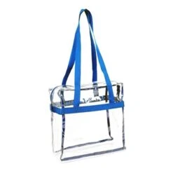 12 X 12 X 6 Inch Clear Zipper Tote With Handles (Q976422) 21 12 X 12 X 6 Inch Clear Zipper Tote With Handles (Q976422) -Qualityimprint Shop Q976422 Royal Blue Tote Bags with logo 12