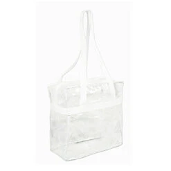 12 X 12 X 6 Inch Clear Zipper Tote With Handles (Q976422) 22 12 X 12 X 6 Inch Clear Zipper Tote With Handles (Q976422) -Qualityimprint Shop Q976422 White Tote Bags with logo 4