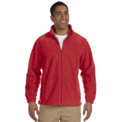 Harriton Men's 8 Oz. Full-Zip Fleece (Q985465) -Qualityimprint Shop Q985465 red jackets with logo 5