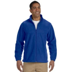 Harriton Men's 8 Oz. Full-Zip Fleece (Q985465) -Qualityimprint Shop Q985465 royal jackets with logo 6
