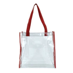 Matterhorn Clear Vinyl Stadium Compliant Tote Bags (Q985711) 6 Matterhorn Clear Vinyl Stadium Compliant Tote Bags (Q985711) -Qualityimprint Shop Q985711 clear red totebags with logo 4